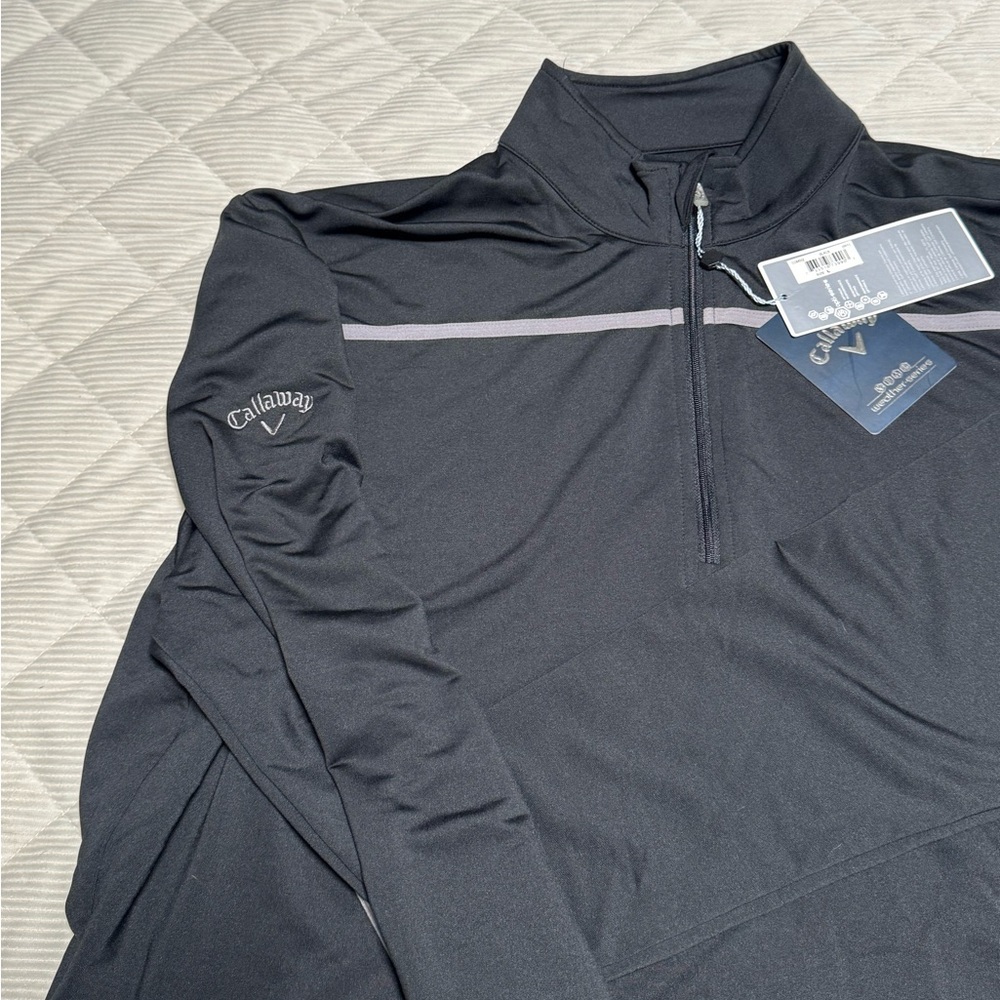 Callaway Weather Series Black and Gray Quarter-Zip Pullover Men’s Large - Picture 5 of 6